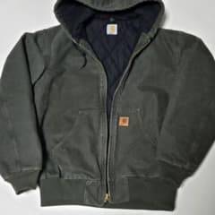【良フェード】Carhartt アクティブジャケット Mサイズ モスグリーンのサムネイル