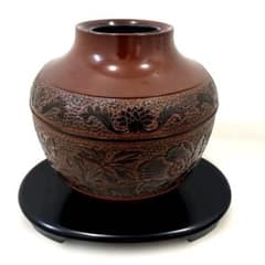 訳あり 木製台座付き 花器 一輪挿し 大輪挿し フラワーベース 昭和