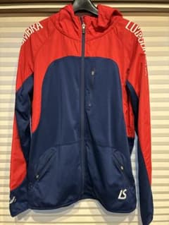 LUZ e SOMBRA フード付きジャージ レッド×ネイビー Lのサムネイル