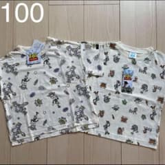 [Disney]디즈니 토이 스토리 총무늬 T셔츠 2점 세트 100