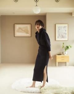 rosary moon Hoodie Knit Dress Navyのサムネイル