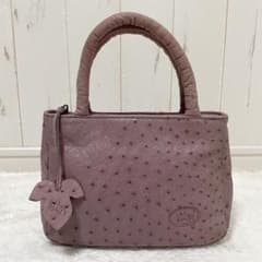 IBIZA イビサ ハンドバッグ オーストリッチ 本革 ピンク系 手持ち