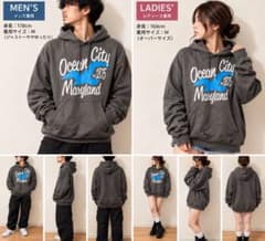 GILDAN ギルダン グレー プリントパーカー Sサイズ 裏起毛 古着のサムネイル