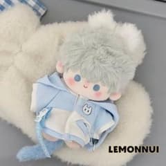 10cm 着せ替え ぬい服 ちびぬい 推し活 パーかー ブルー-E058