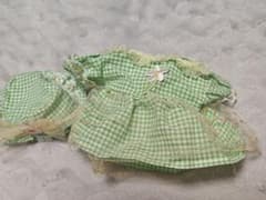 20cm ぬいぐるみ用 グリーンチェックワンピース 帽子セット ※ぬい本体なしのサムネイル