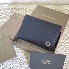 極美品 BVLGARI ブルガリ.マン ネイビー カードホルダー RFID搭載