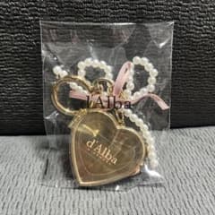 d'Alba ハート型ミラーキーホルダー パールリボン付きのサムネイル