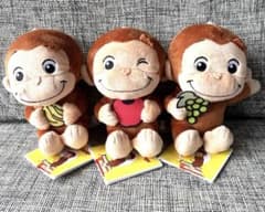 おさるのジョージ　ぽってりぬいぐるみ　いろいろフルーツ　全3種セット