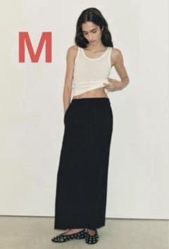 ZARA ZW COLLECTION ロング丈チューブスカート　ブラックのサムネイル