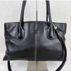 トッズ レザー ハンドバッグ ショルダーバッグ ブラック TOD'S 美品のサムネイル