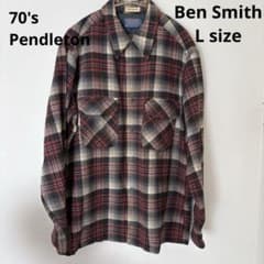 70'sPendleton Ben Smith オンブレチェック柄長袖シャツ Lのサムネイル