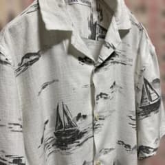 ZARA アロハ 開襟シャツ 白 レーヨン 麻 Lサイズのサムネイル
