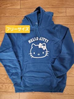 新品ハローキティ【フリーサイズ】裏起毛パーカー ネイビーのサムネイル