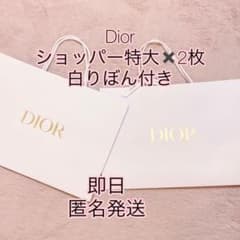 新品未使用 ディオール ショッパー 特大 紙袋 白リボン 2枚セット 