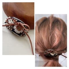 No.132 インド刺繍 ポニーフック ヘアアクセサリーのサムネイル