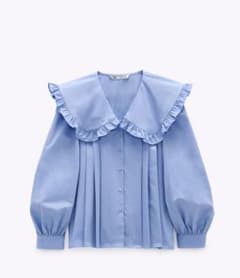 ザラ　zara 2020完売ピーターパン襟付きポプリンブラウスのサムネイル