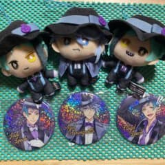 ツイステ マスコットぬい・寮服缶バッジ アズール　ジェイド　フロイドのサムネイル