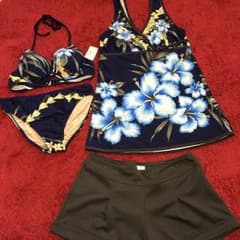 【未使用タグ付】ハイビスカス水着 17LLのサムネイル