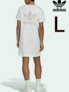 adidas
Tシャツワンピース　
カラー　ホワイト
サイズ　レディースLのサムネイル