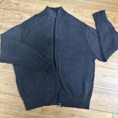 ZARA メンズ ジップアップ ニット セーター ブラック Lサイズのサムネイル