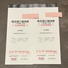 U.S.M.Holdings マルエツ株主優待券 6,000円分のサムネイル