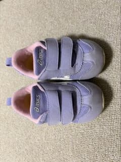 ASICS キッズシューズ 紫色 ベルクロ式のサムネイル