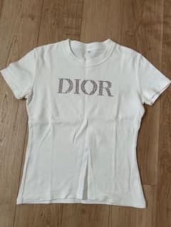 Dior ラインストーン ホワイト Tシャツ 40 - メルカリ