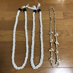 【３本セット】ハワイ モンゴシェルレイ ネックレス 貝のサムネイル
