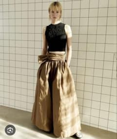 【現品限り】Waist Gathers Voluminous Pantsブラウンのサムネイル