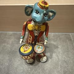 ヴィンテージ 象のバンドマン ドラム付き ブリキ - メルカリ