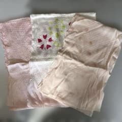 絞りデザイン、花柄刺繍、ドット薄手帯揚げ ピンク系のサムネイル