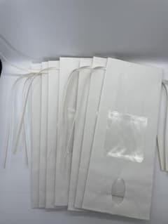 【米袋 2kg 7枚】　白　ホワイト　窓付き　紐付き　保湿　ギフト　冷蔵庫整理のサムネイル