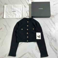 極美品 21C シャネル クロップド ミニ丈 CC ココボタン カーディガン 黒 極美品 21C シャネル クロップド ミニ丈 CC ココボタン カーディガン