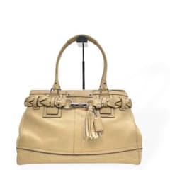 Excellent condition COACH tote bag, all leather, beige, Hamptons.