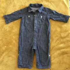 デニム　ロンパース　babyGAP 70  つなぎ　子供服のサムネイル