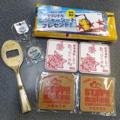 Orion Beer Retro Bottle Opener Antique & 4 Coasters Okinawa Police Crown Cap