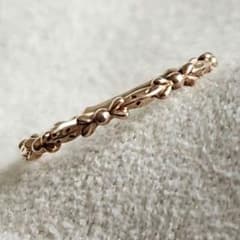 リボン♡2号【アガット】K10ゴールドリング シンプル りぼん ピンキー 