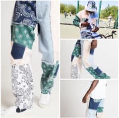 JADED LONDON パッチワークペイズリープリントスケートジーンズのサムネイル