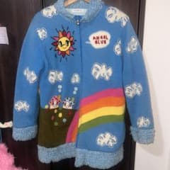 劇レア⭐ANGEL BLUE 150田中さん フード付きニットカウチンジャケット 劇レア⭐ANGEL BLUE 150田中さん フード付きニットカウチンジャケット
