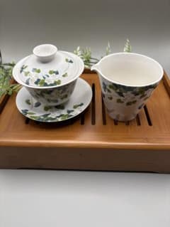 【可愛い❤︎】花柄 蓋碗 茶海 セット 中国茶、台湾茶のサムネイル