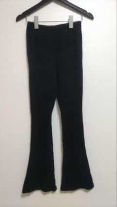 リブニット フレアパンツ ブラックのサムネイル