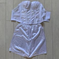 ブライダルインナー　ノンレースビスチェ2点セット　背中開きの広いドレスに！のサムネイル