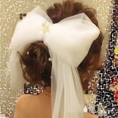 ビッグ リボン 結婚式 パーティー 二次会 ヘッドドレスのサムネイル