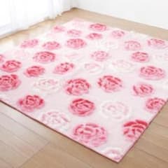 ふわふわ！フラワーローズ ラグのサムネイル