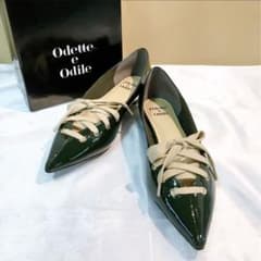 Odette e Odileフラットシューズパンプスローヒール エナメル 25のサムネイル