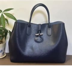 ミント様 Longchamp ロンシャンロゾトートバッグ ネイビー - メルカリ