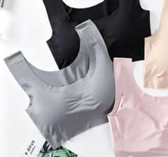 ブラジャー ノンワイヤー ナイトブラ スポーツブラ　Lグレーのサムネイル