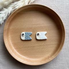 《箸置き》鯉のぼり (くすみブルー×白)2個セット✧︎端午の節句✧︎こどもの日のサムネイル