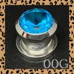 2146★未使用★00G★ボディピアス★プラグ★ジルコニアブルー