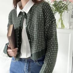 classicalelf  2wayジャガードショート丈ニットカーディガンのサムネイル